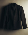 "CHANEL" 04AW Textured wool angora tweed zip jacket