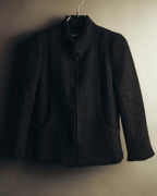 "CHANEL" 04AW Textured wool angora tweed zip jacket