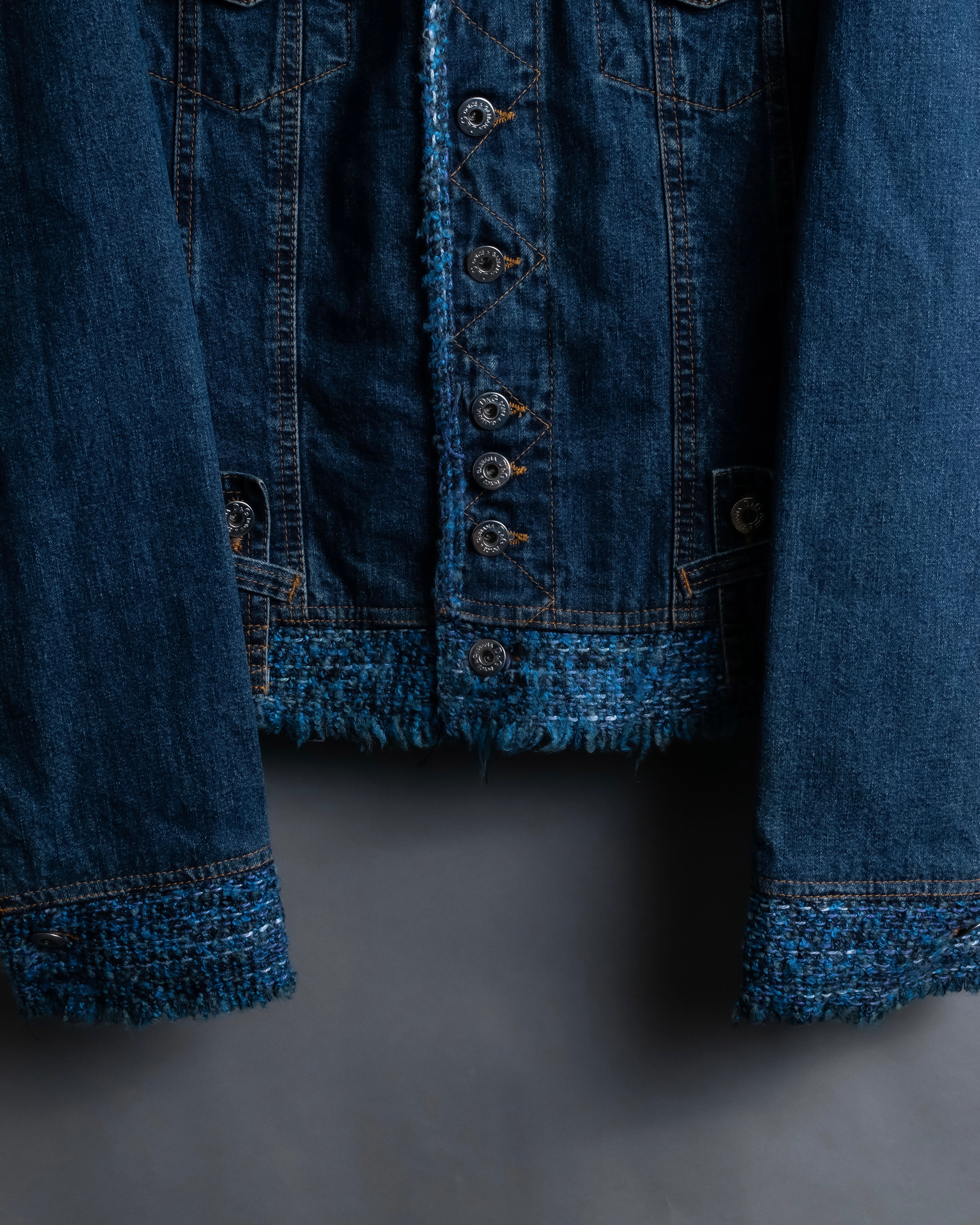 “D&amp;G” Tweed attached bijou button denim jacket