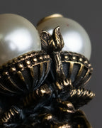 "GUCCI" Interlocking G design gold pearl ring