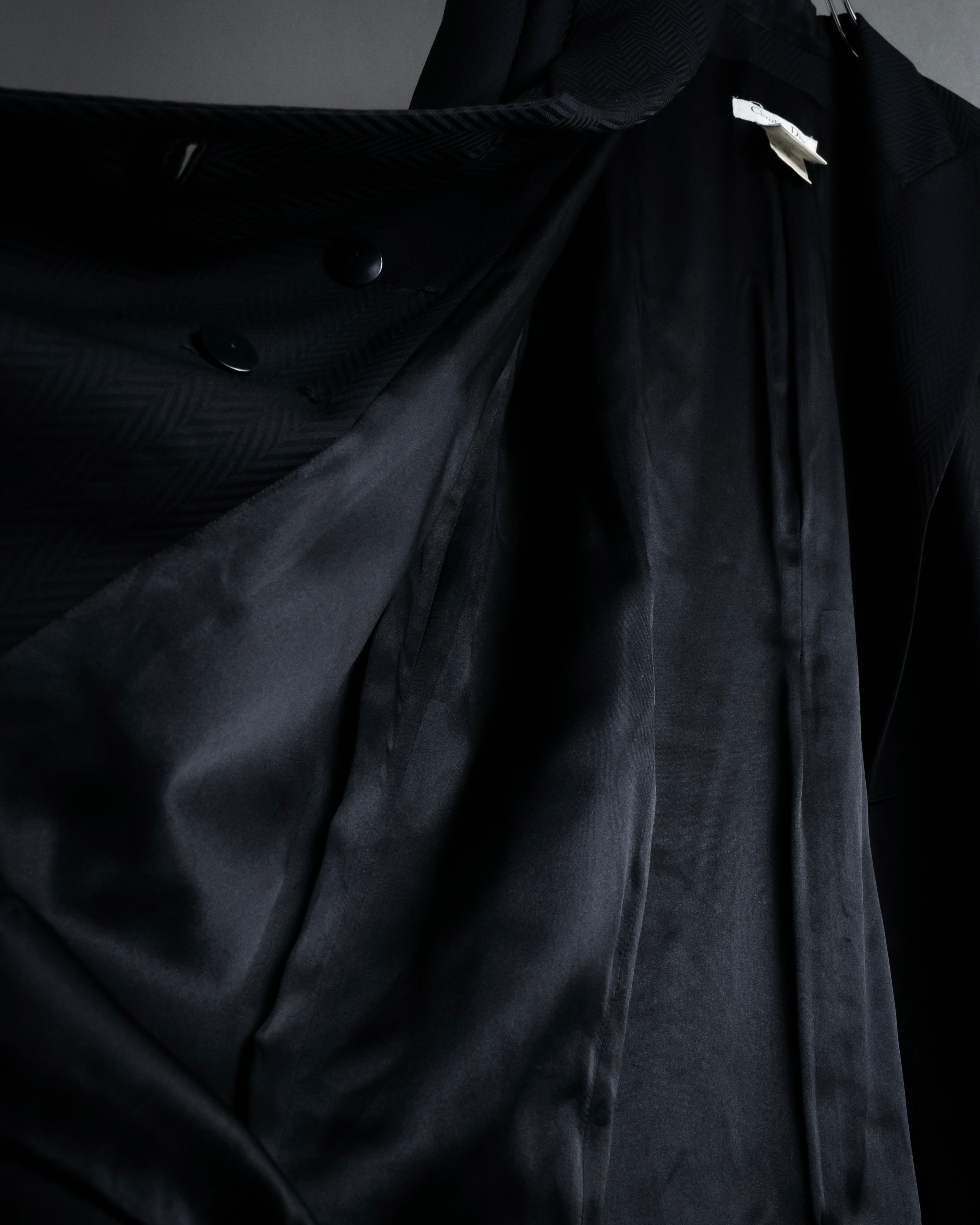 “Christian Dior” 90’s sculpted herringbone chester coat