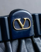 "VALENTINO" Gathered design rounded silhouette shoulder bag