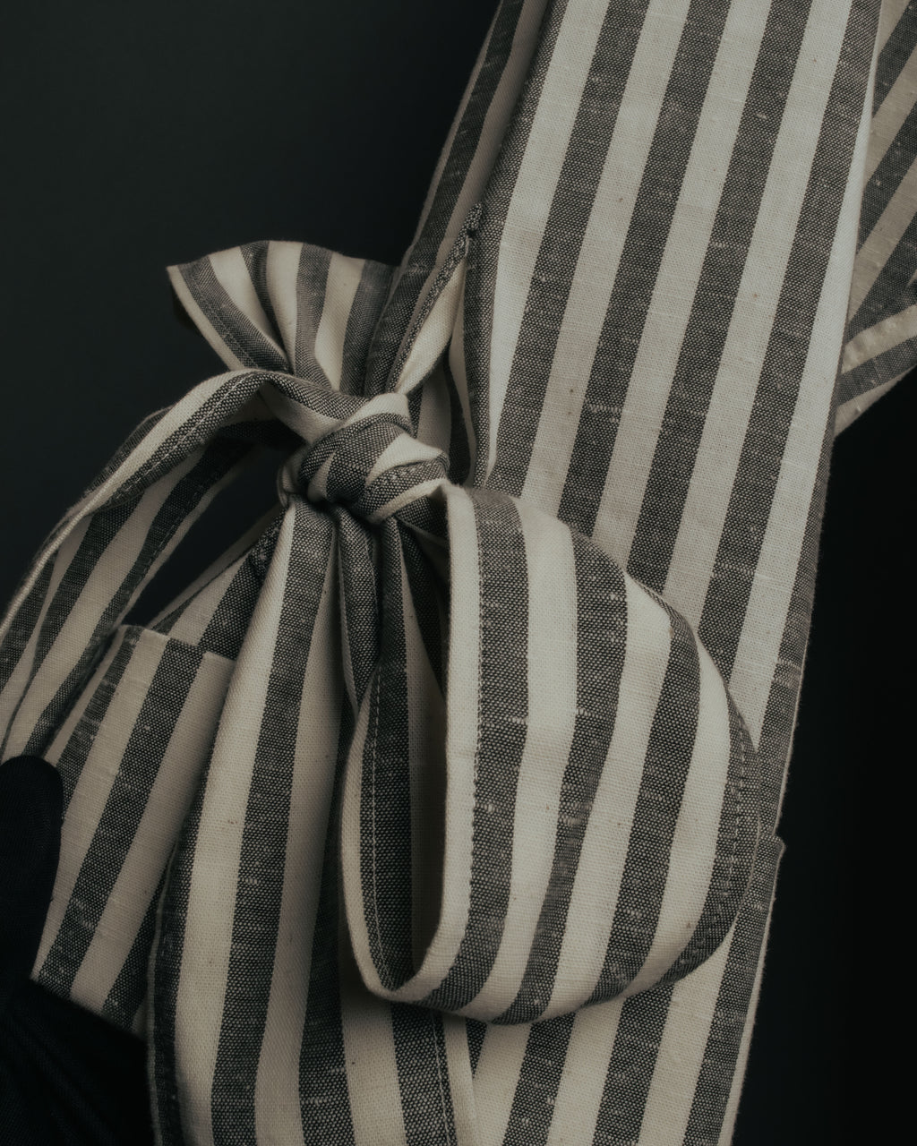 -SPECIAL- “LOEWE” 2010’s striped ribbon sleeve long gown coat