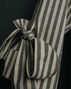 -SPECIAL- “LOEWE” 2010’s striped ribbon sleeve long gown coat