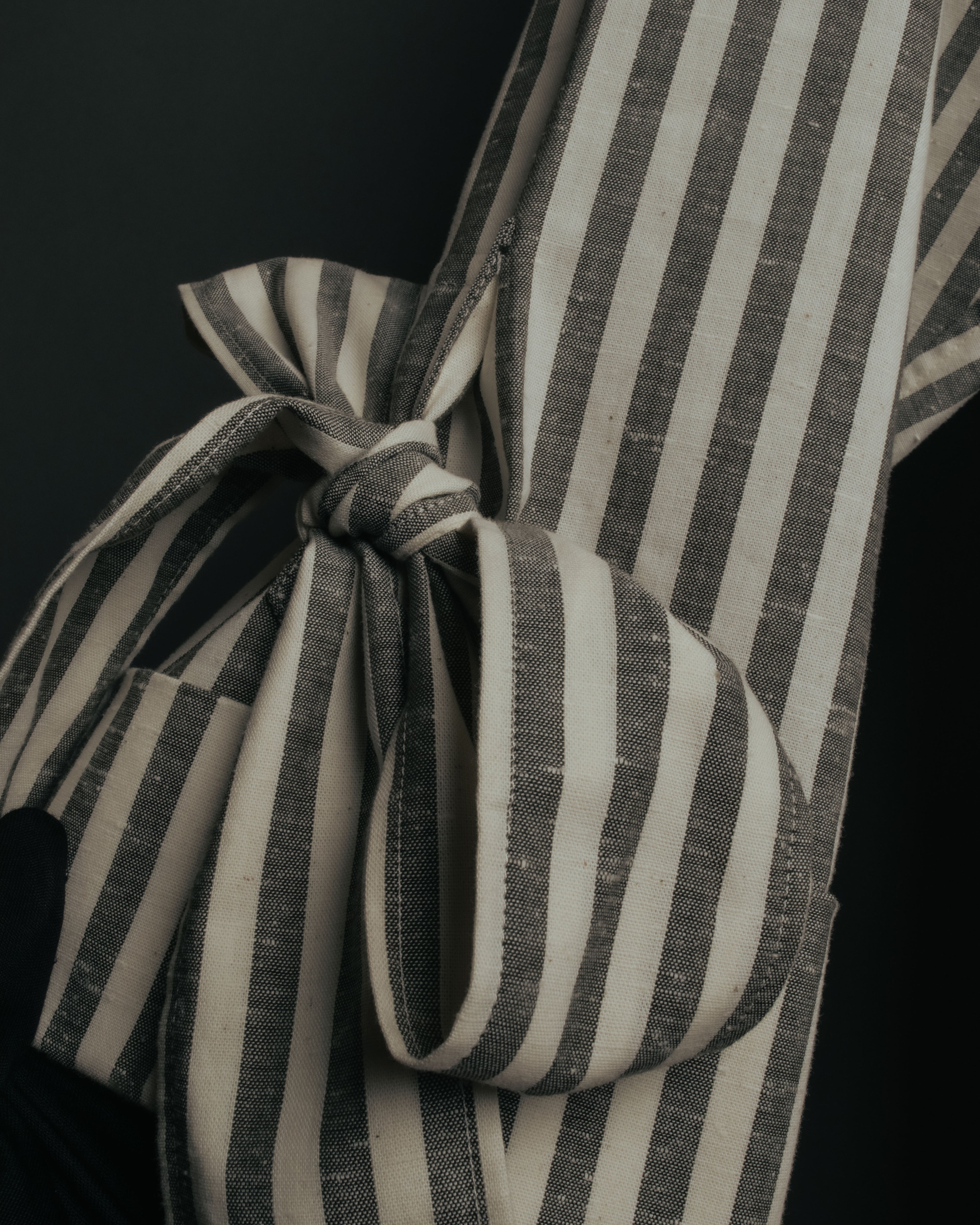 -SPECIAL- “LOEWE” 2010’s striped ribbon sleeve long gown coat