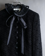 "JEAN-LOUIS SCHERRER" Lace frill design ribbon attached jacket