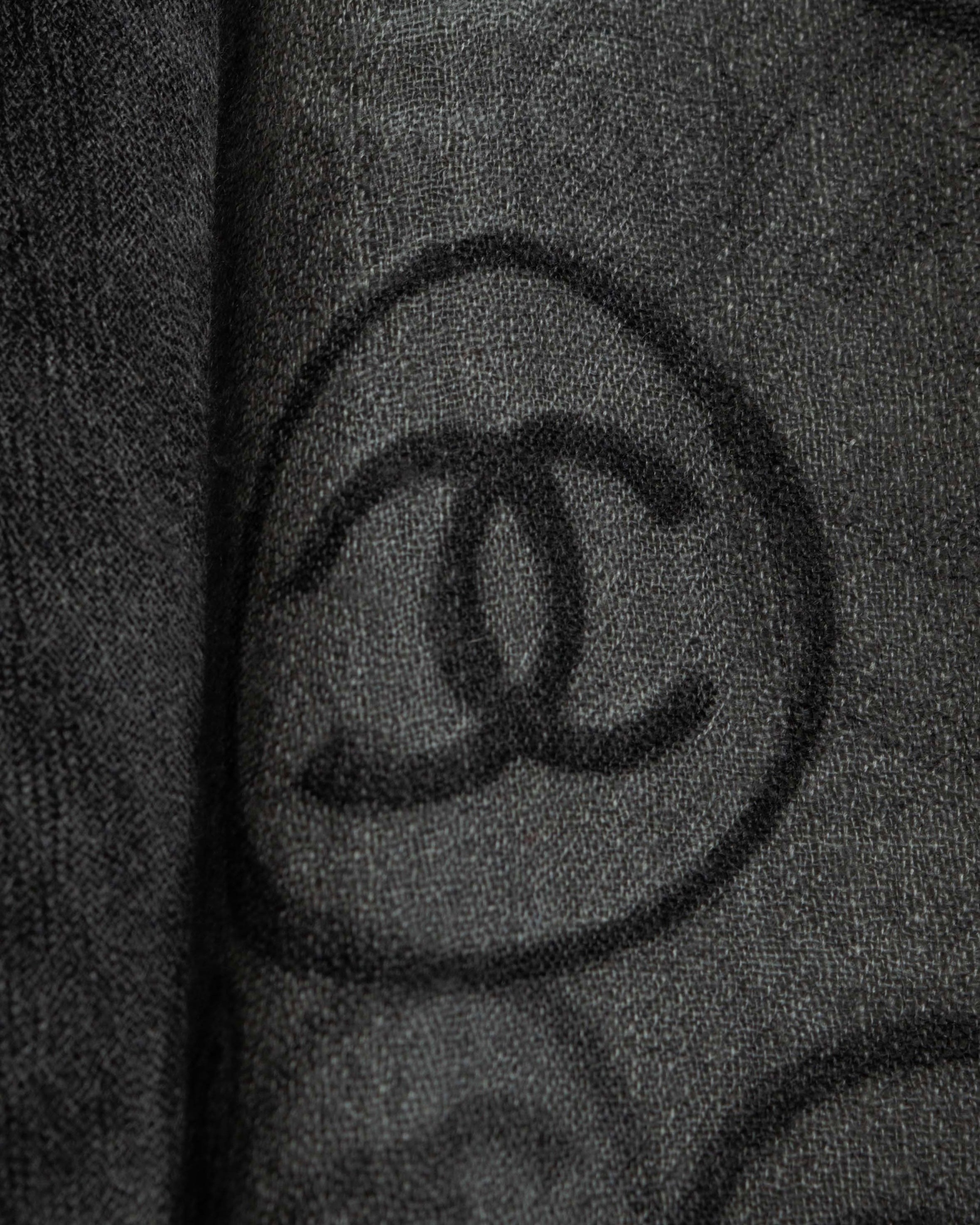 "CHANEL" Logo engraved design cashmere super large stole