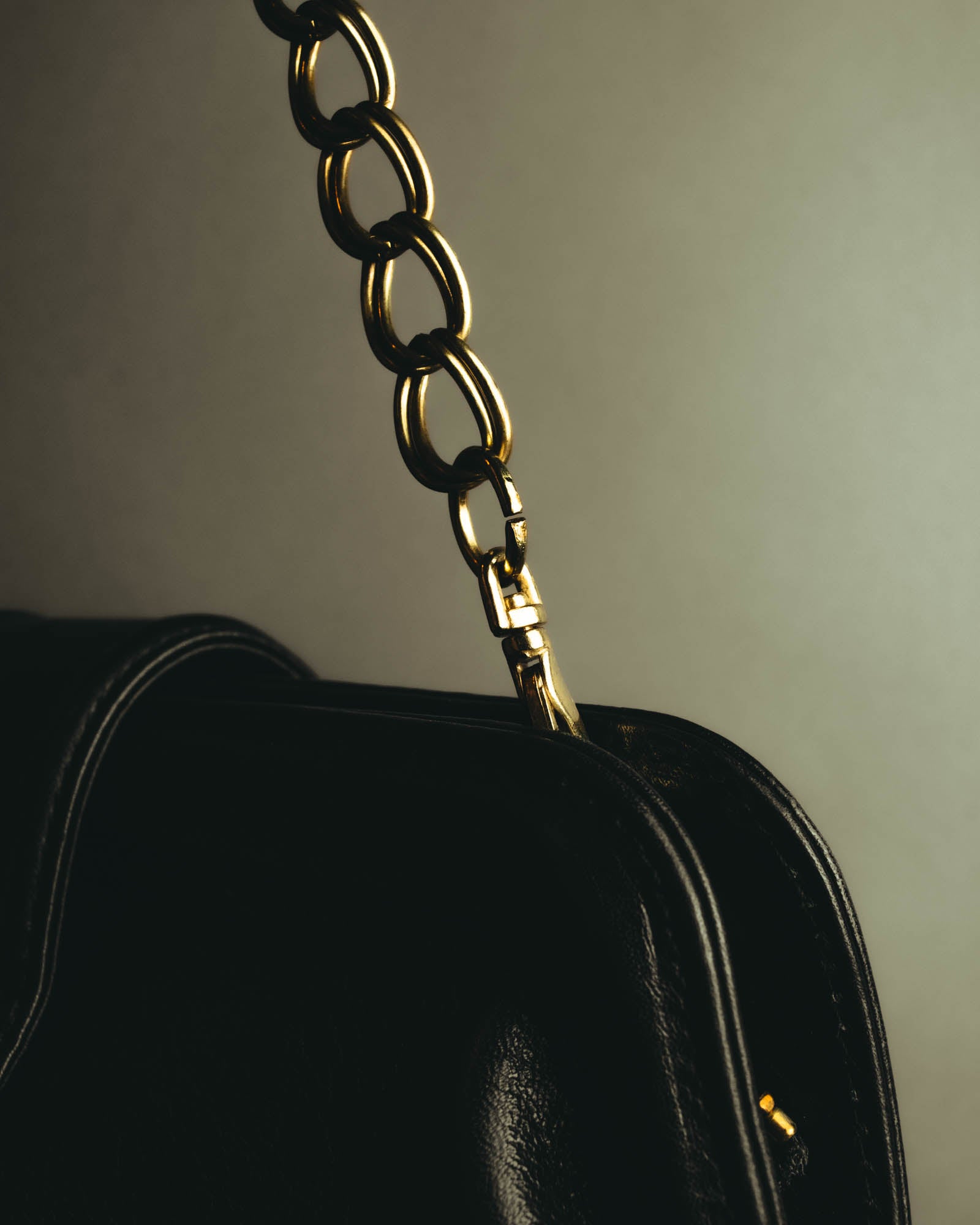 “SAN HIDEAKI MIHARA” 2000’s-2010’s black leather chain shoulder bag