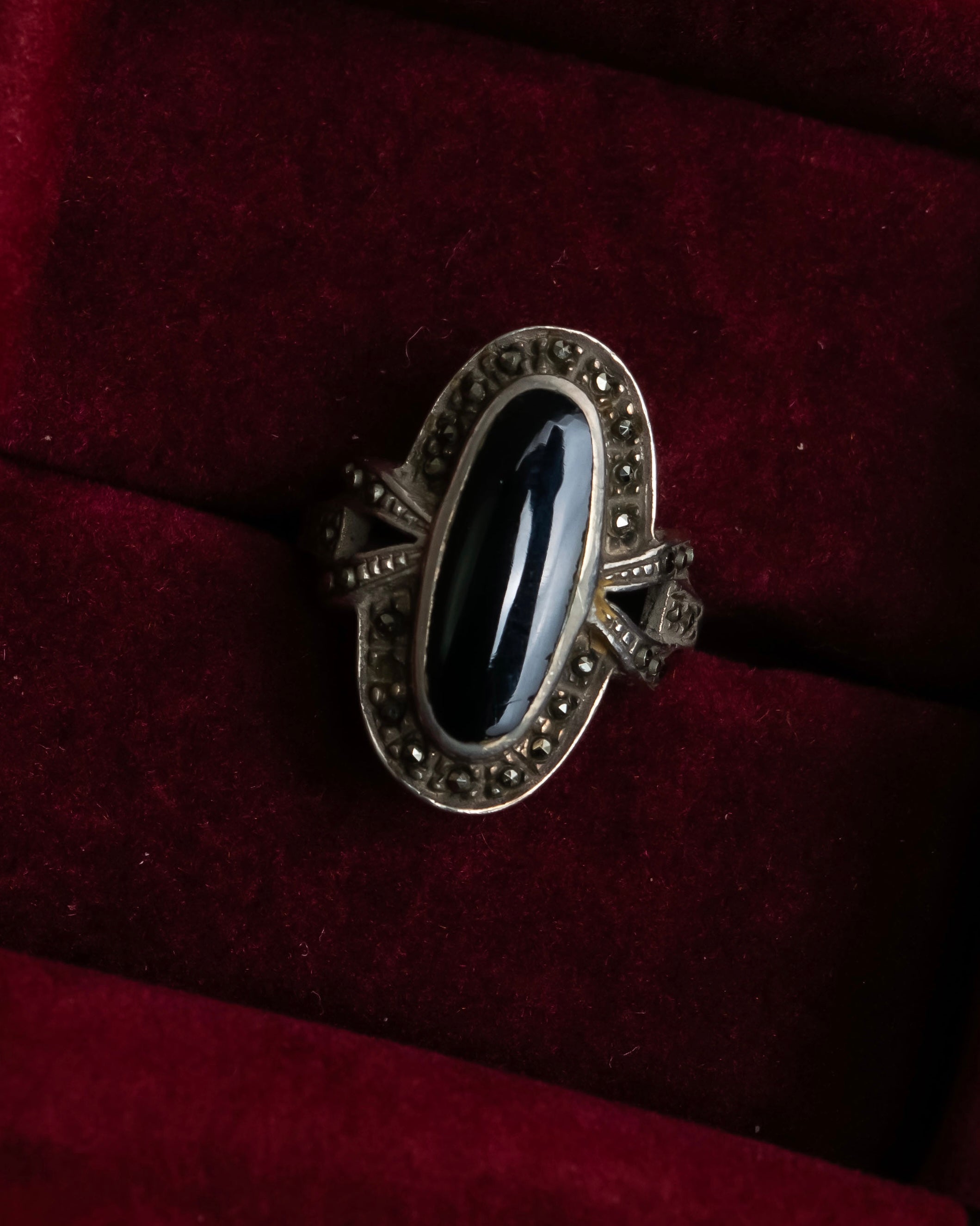 "GEORG JENSEN" Silver925 Onyx motif ring