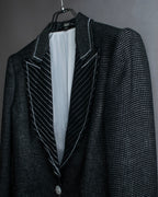 "GIANFRANCO FERRE" Striped＆dotted peak lapel tailored jacket