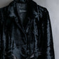 "EMPORIO ARMANI"  Leather belted design velour mid length gown coat