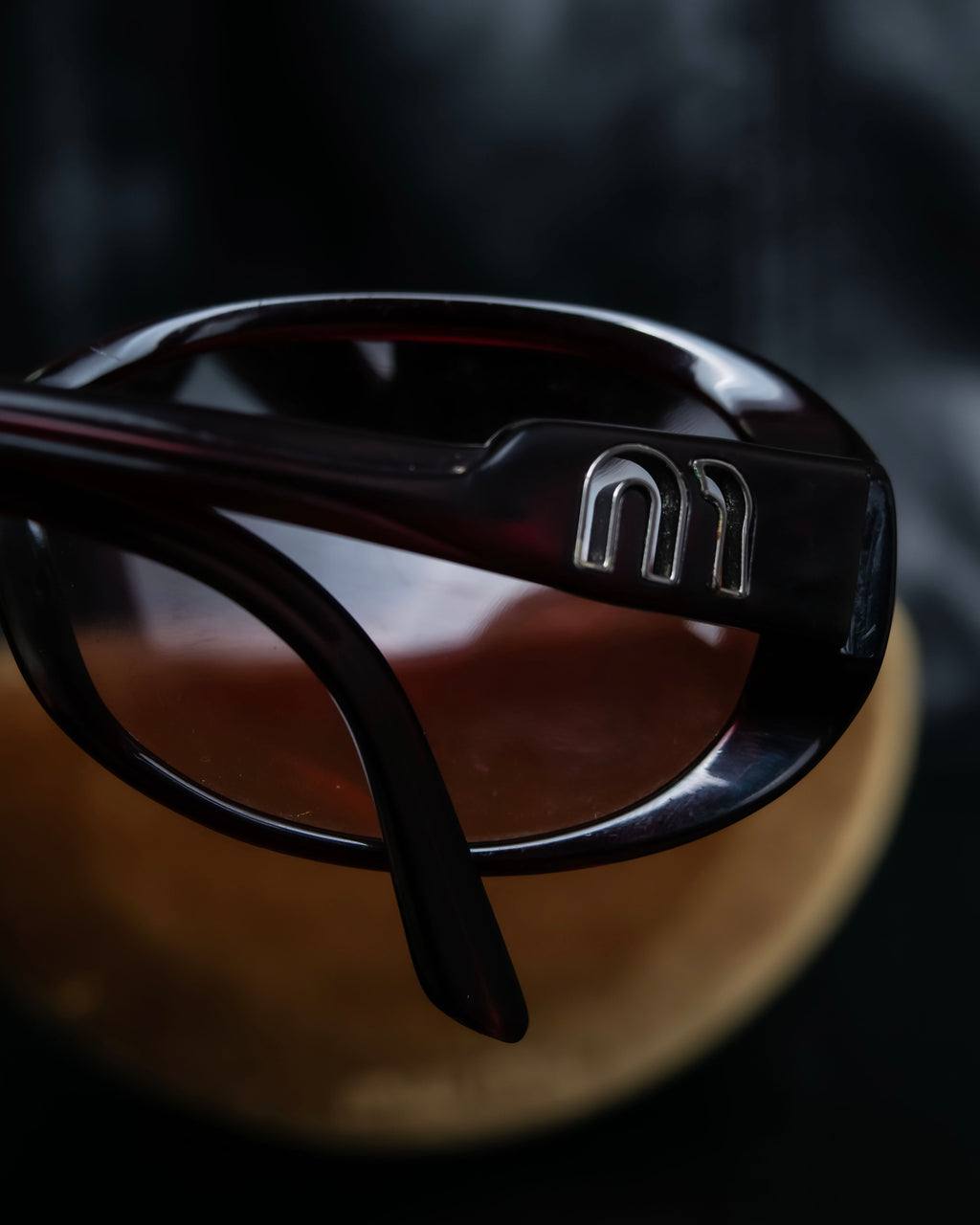 "Miu Miu" reddish brown sporty sunglasses