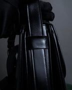 "CELINE" Classic flap design leather shoulder bag