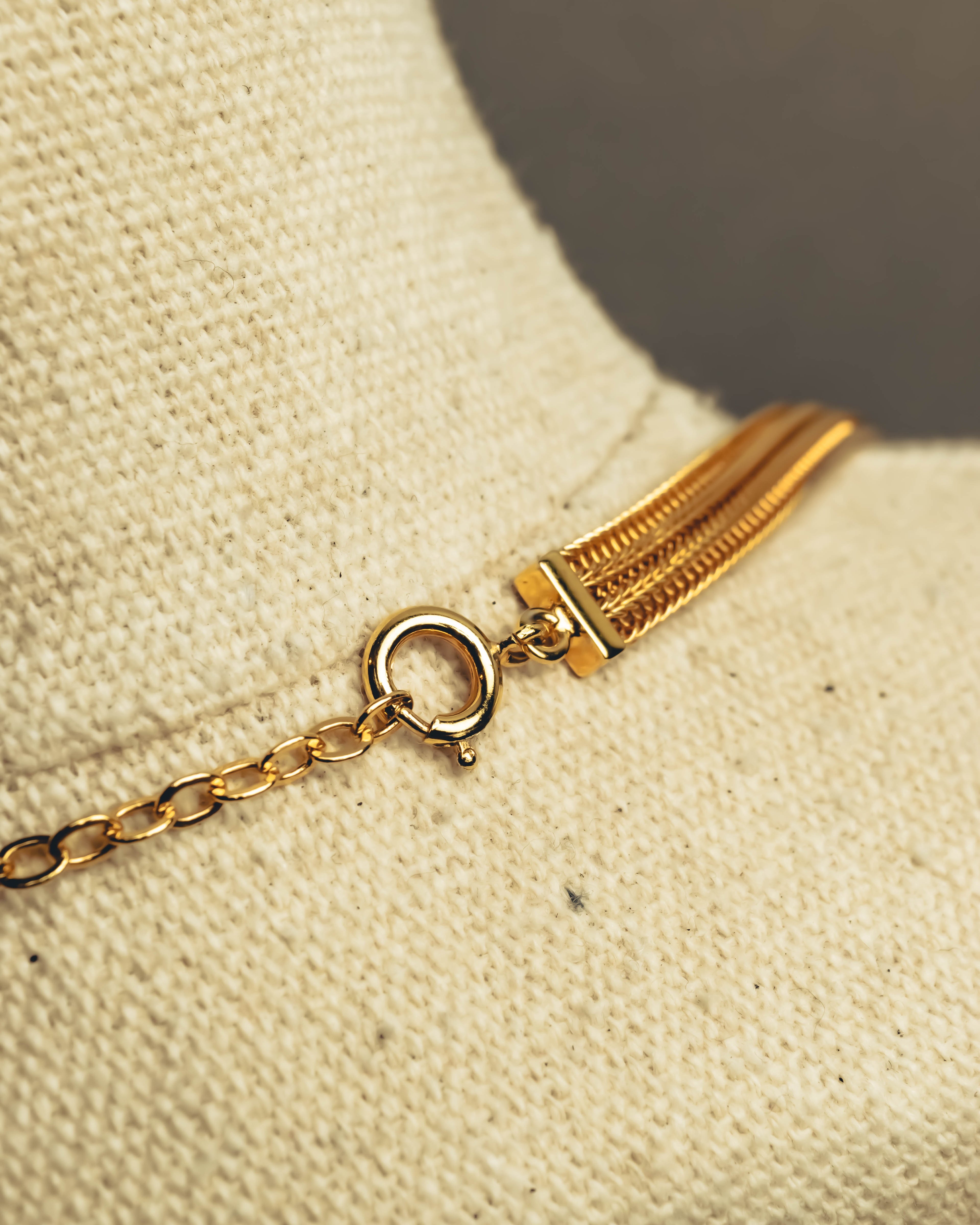 "Christian Dior" Gold tone braided knot costume jewelry necklace