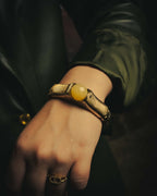 -SPECIAL- “BOTTEGA VENETA” 00’s-10’s Natural stone set ribbed sculptural cuff
