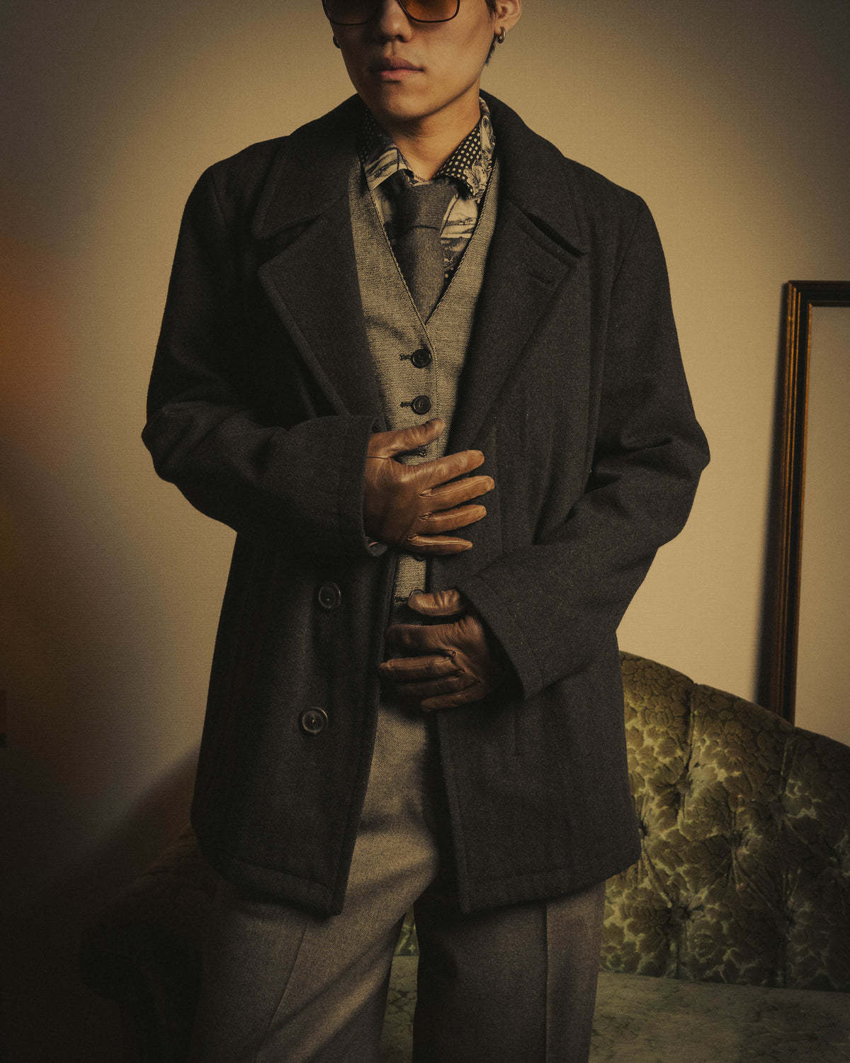 -SPECIAL- “Maison Martin Margiela” 2011-2014 Short wool blend chesterfield coat