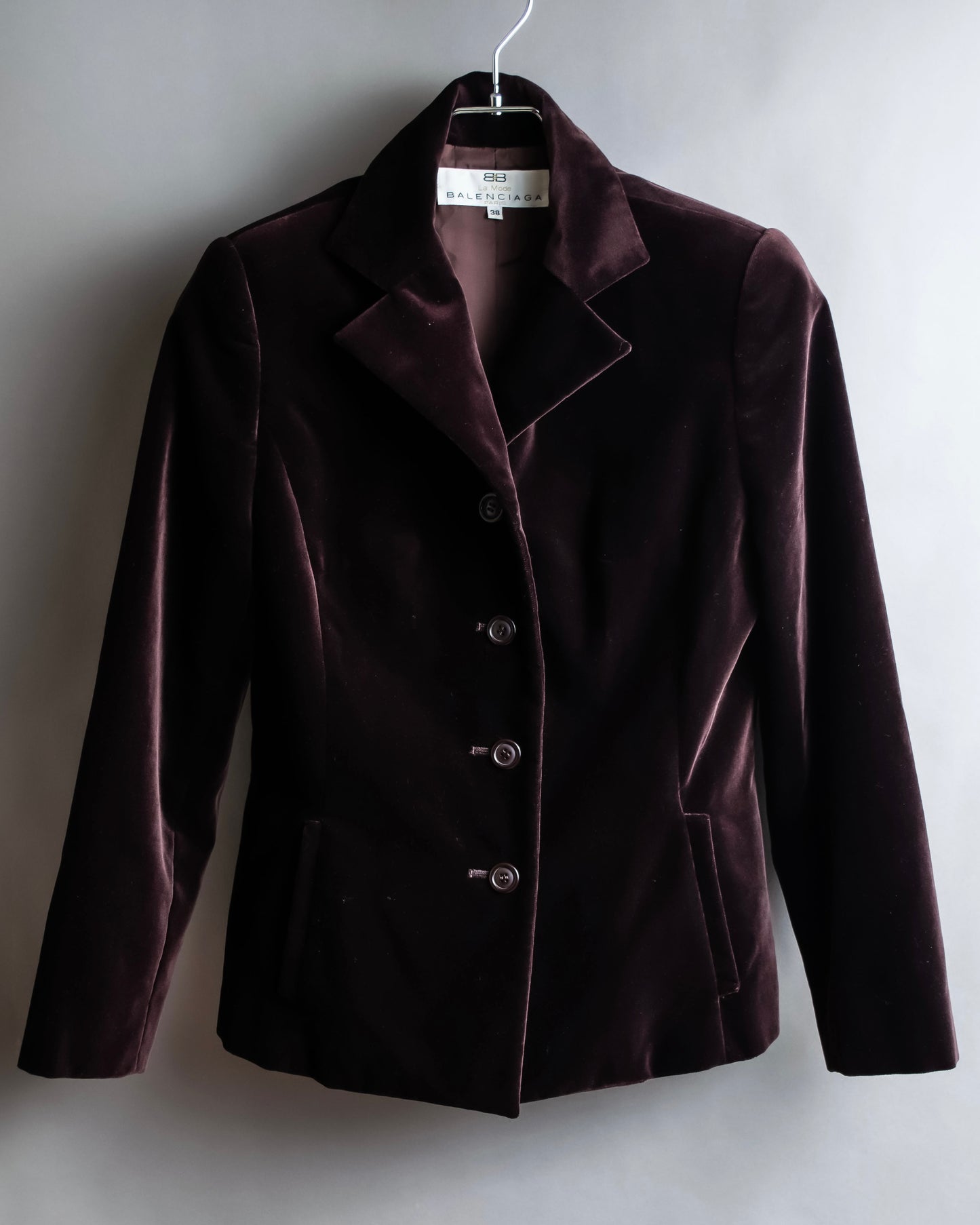 "BALENCIAGA" Velvet beautiful shaped tailored jacket