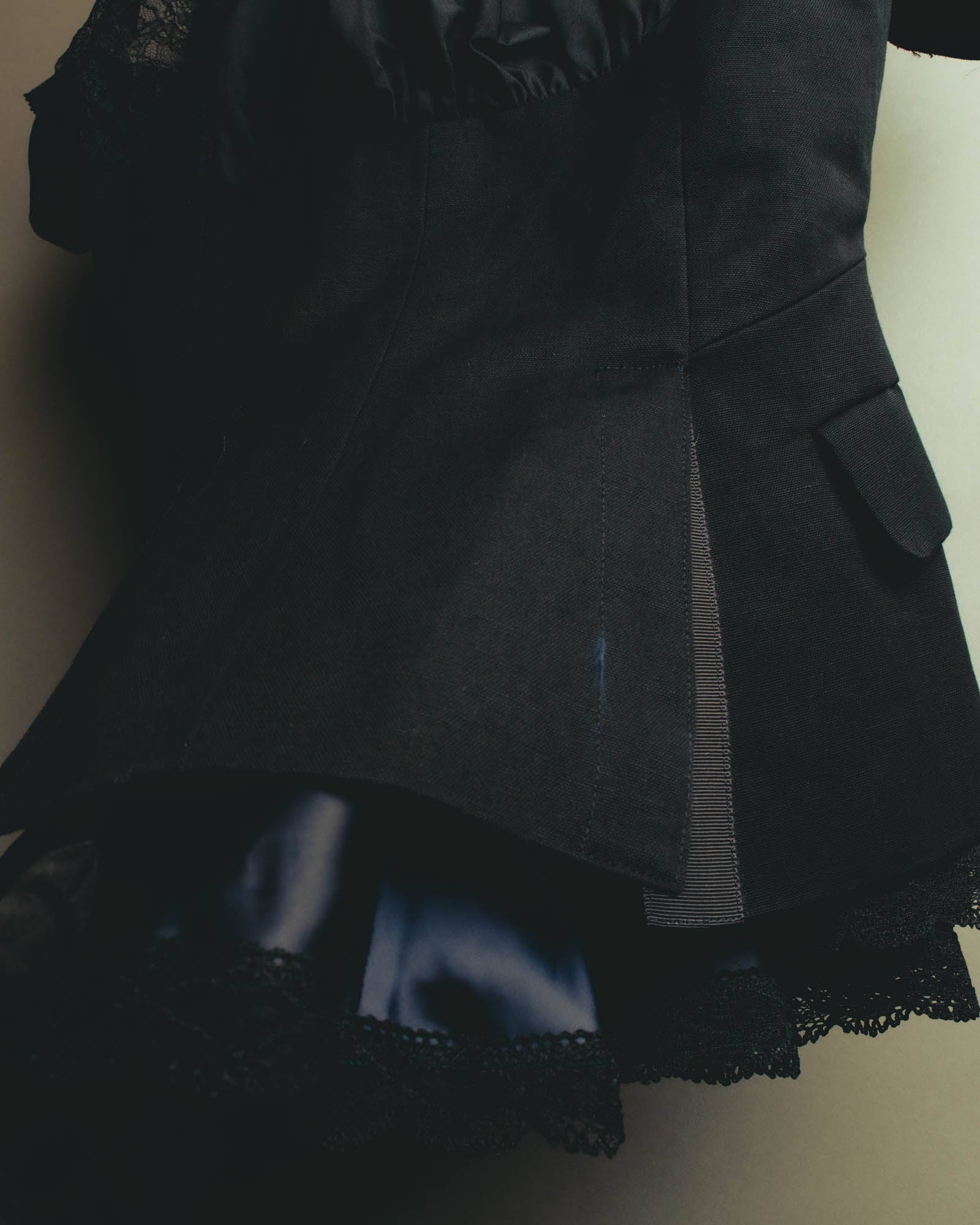 "sacai" 10's Layered lace-panel shirt blouse