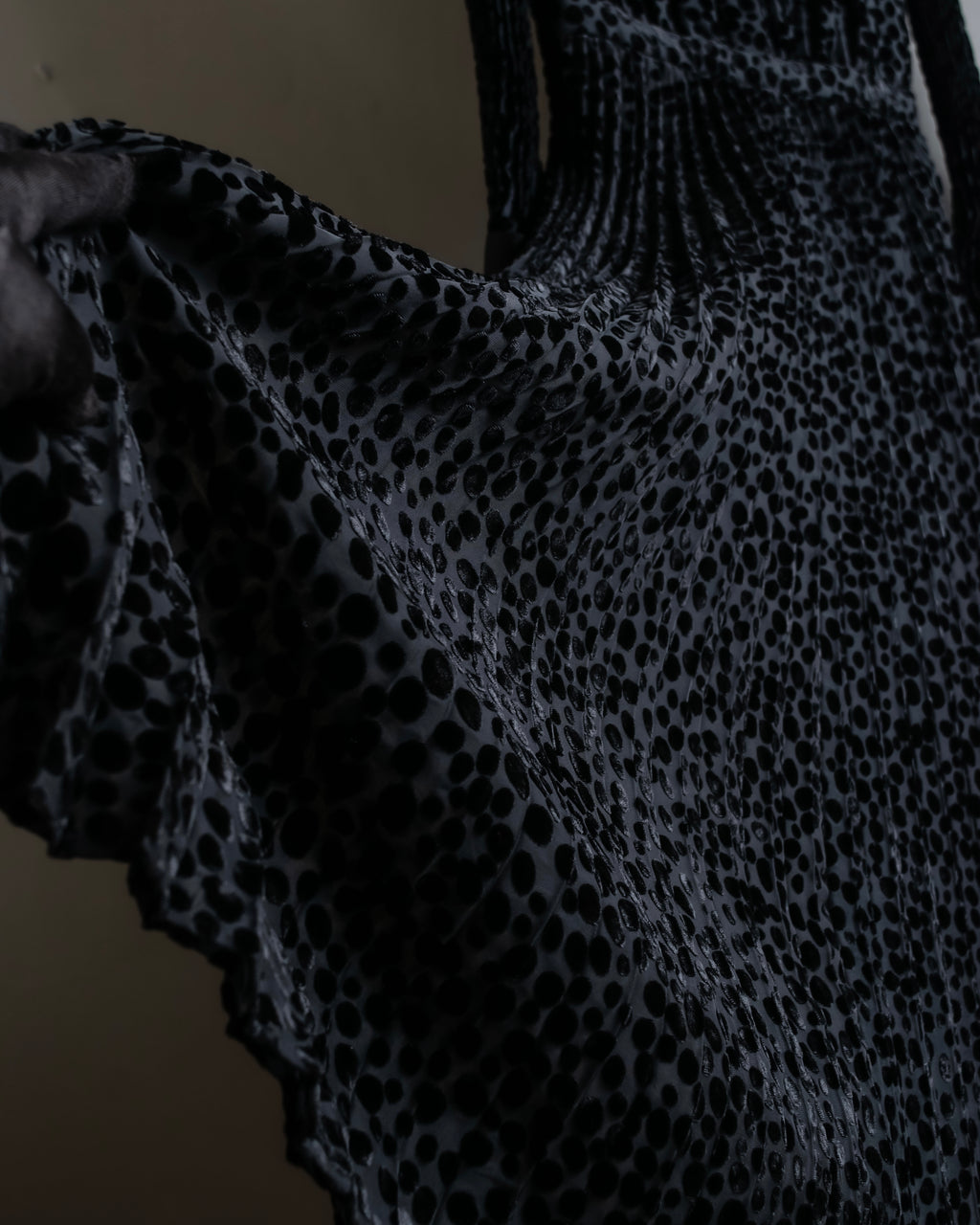 "EMPORIO ARMANI" Velvet dot beautiful pleated dress
