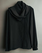 -SPECIAL- "SAINT LAURENT PARIS" 10's Fluid silk scarf-neck blouse