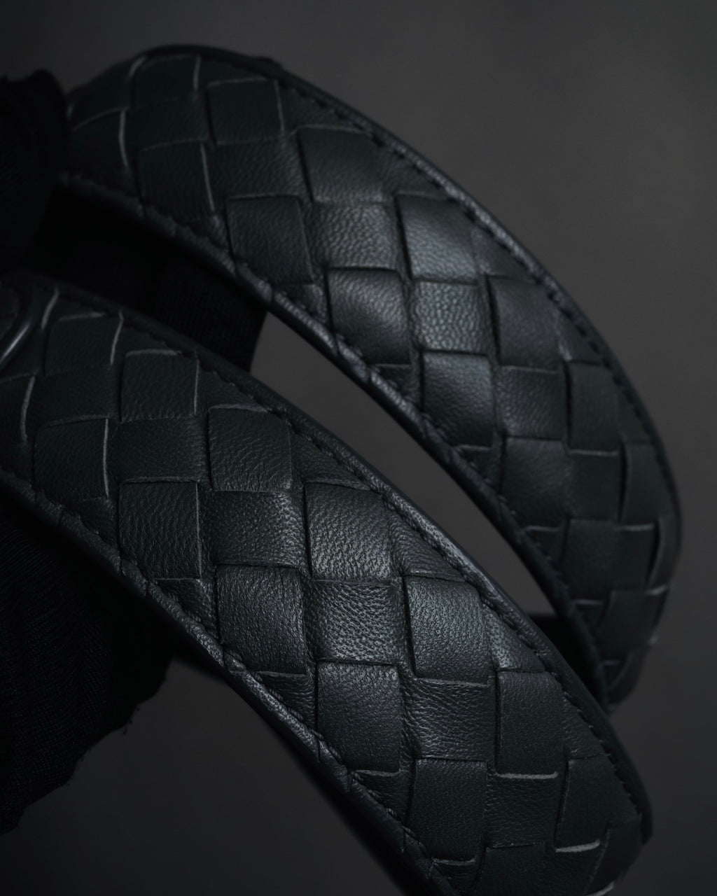 "BOTTEGA VENETA" 2000’s Intrecciato nappa leather grommet belt
