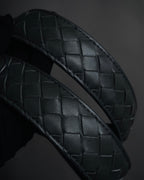 "BOTTEGA VENETA" 2000’s Intrecciato nappa leather grommet belt