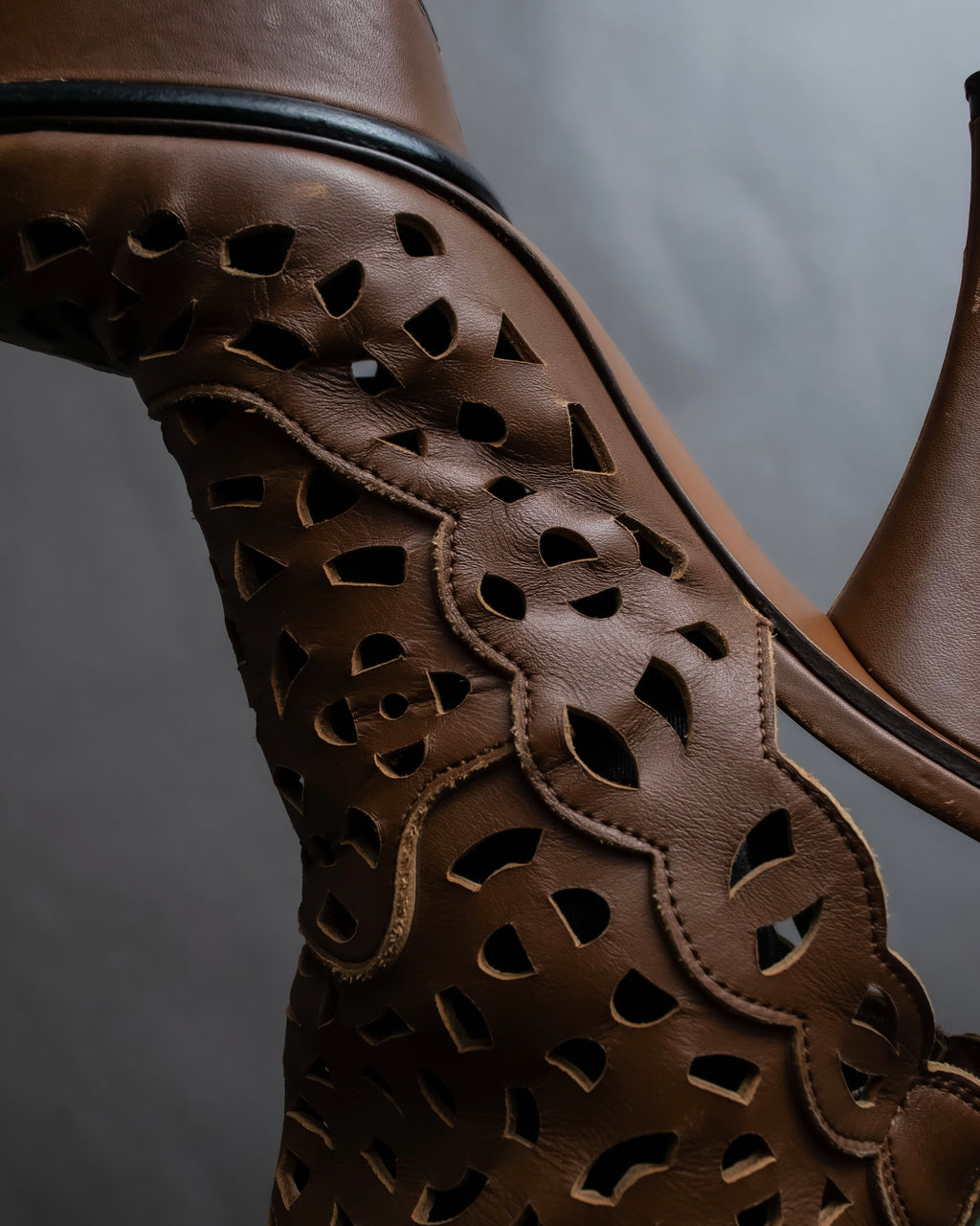 "MARNI" Geometric cut heel leather boots