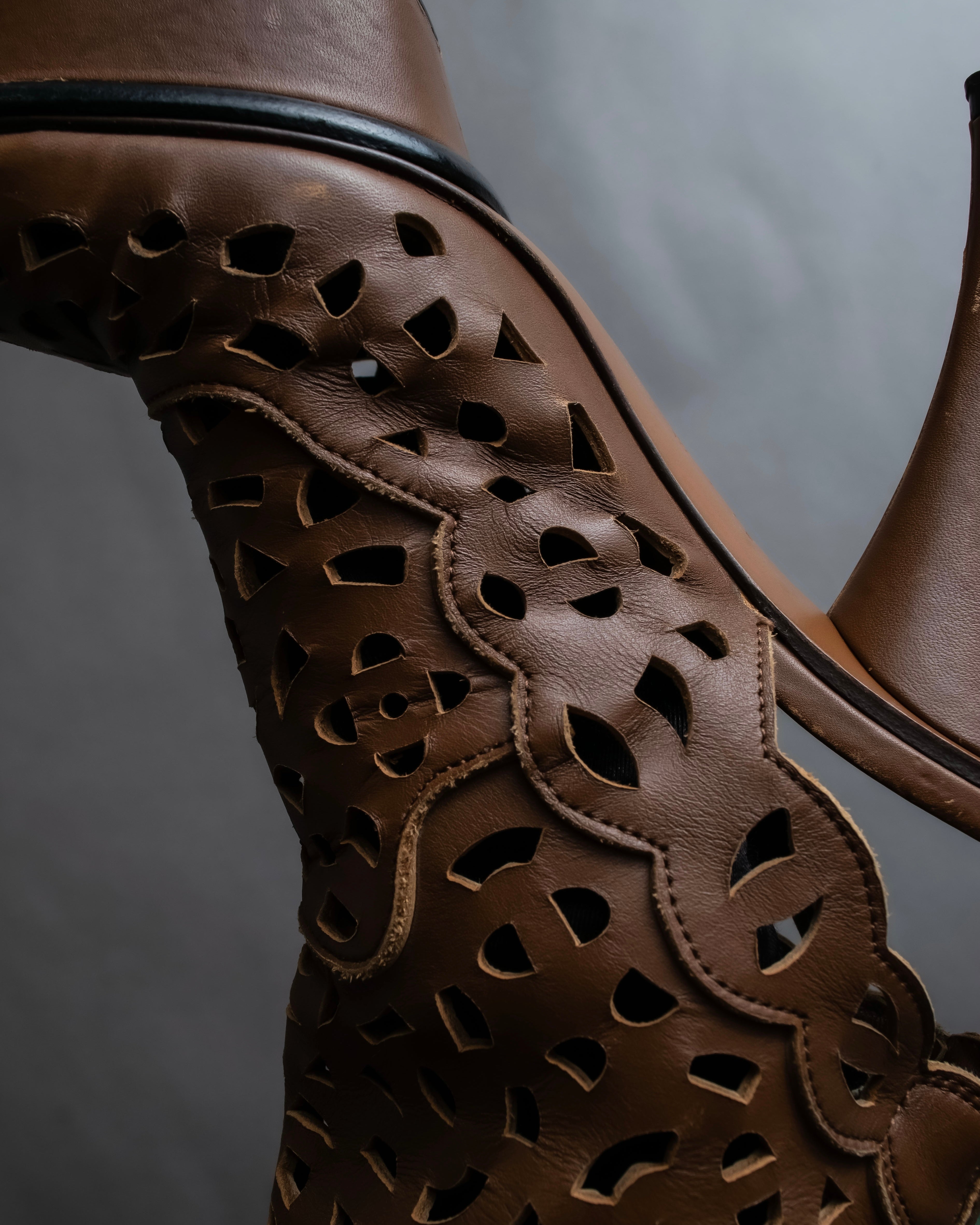 "MARNI" Geometric cut heel leather boots