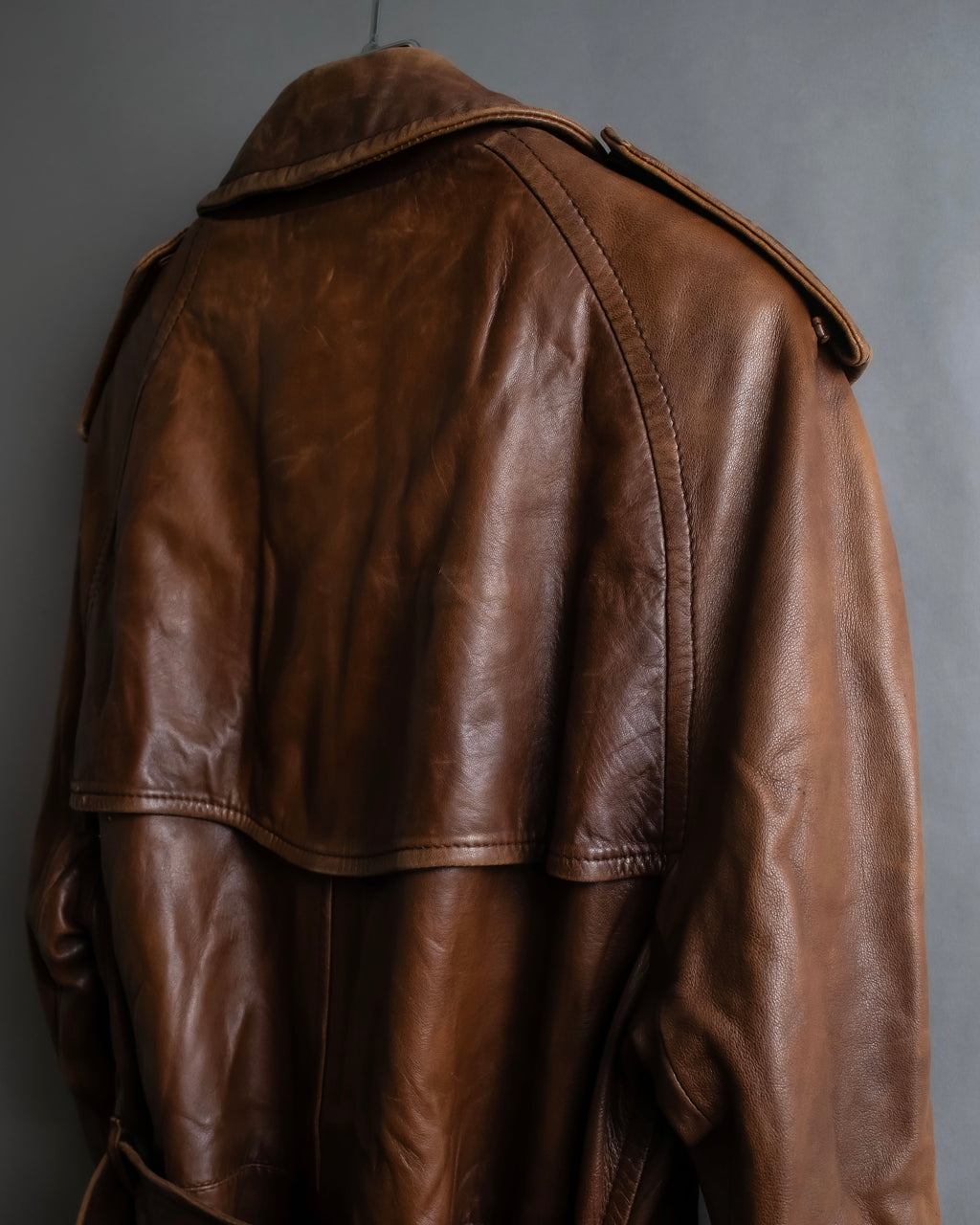 "Burberrys" Vintage-inspired leather oversized trench coat