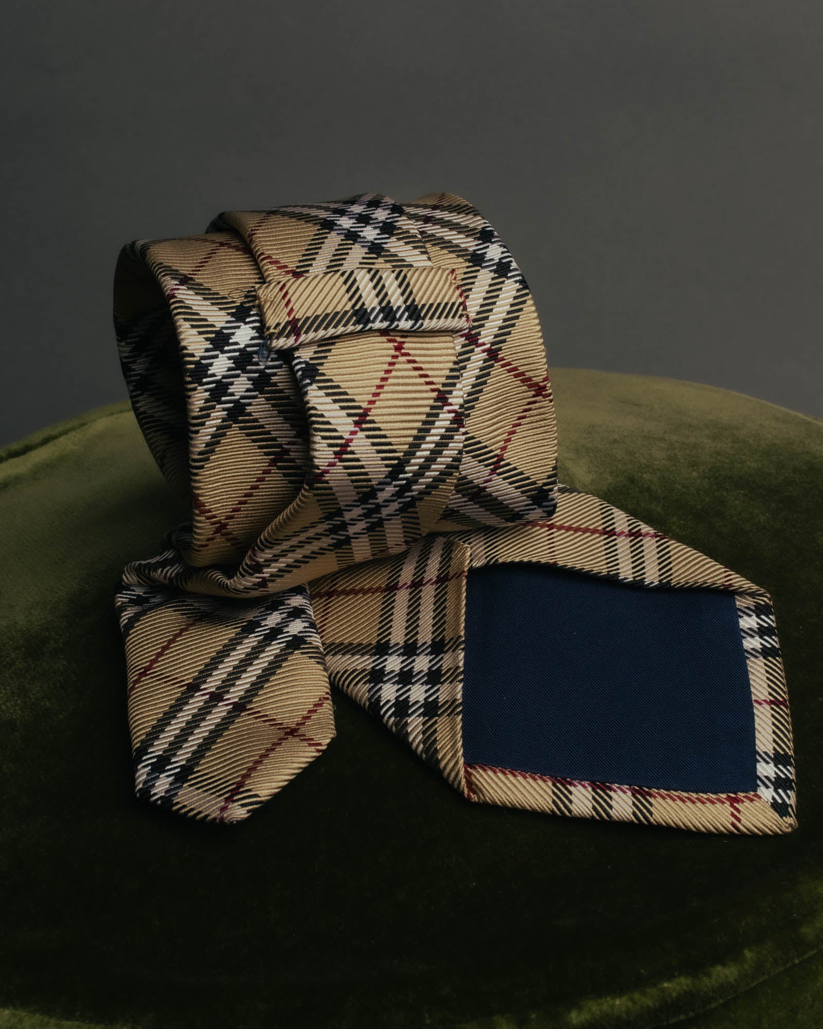 "BURBERRY LONDON" 00's Beige checked silk necktie