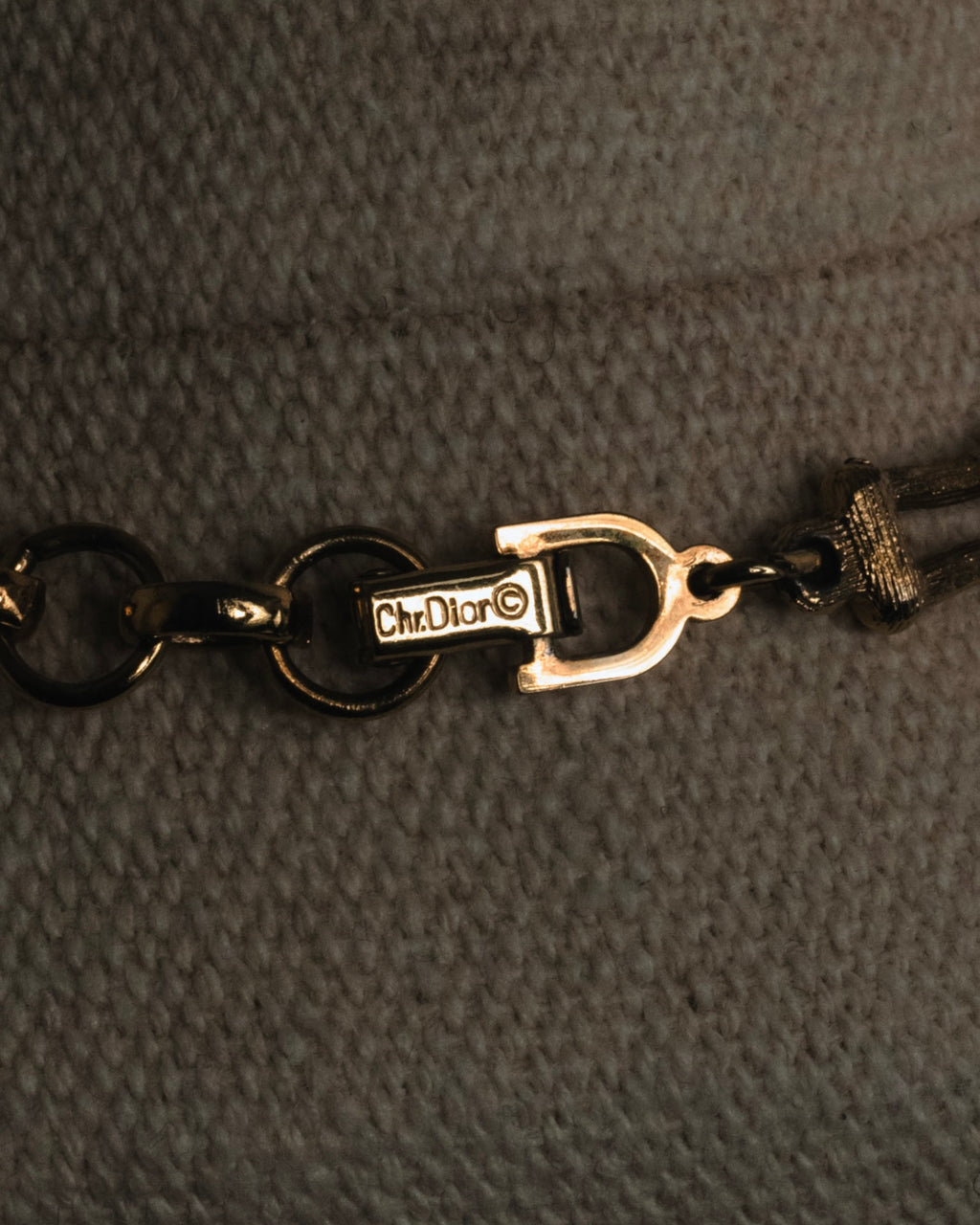 "Christian Dior" 80’s textured geometric link chain necklace