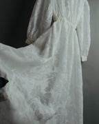 “Yves Saint Laurent” 80’s-90’s Sheer floral ruffle lingerie robe