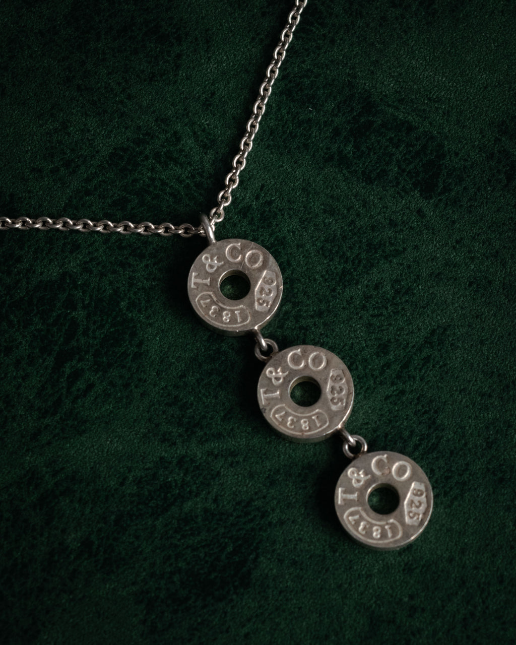“TIFFANY & CO.” 2000’s 1837 three drop circle pendant