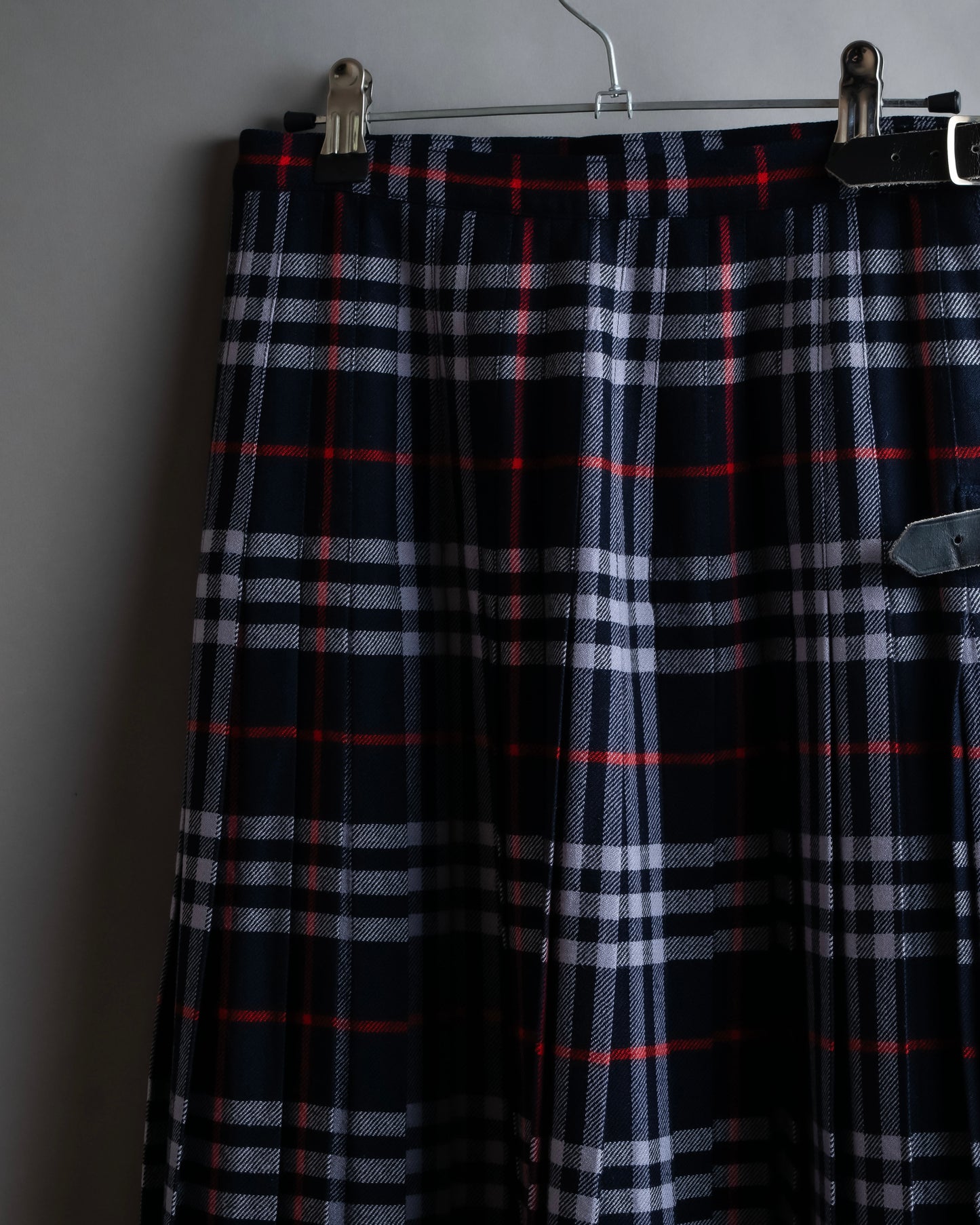 "BURBERRYS" Nova check pattern belted cropped quilted skirt