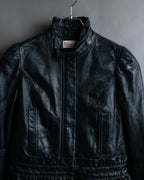 "RED VALENTINO" Gather design lamb leather jacket