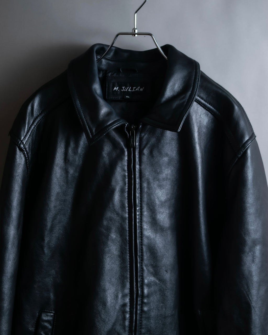 "M. JULIAN" High quality leather single riders blouson