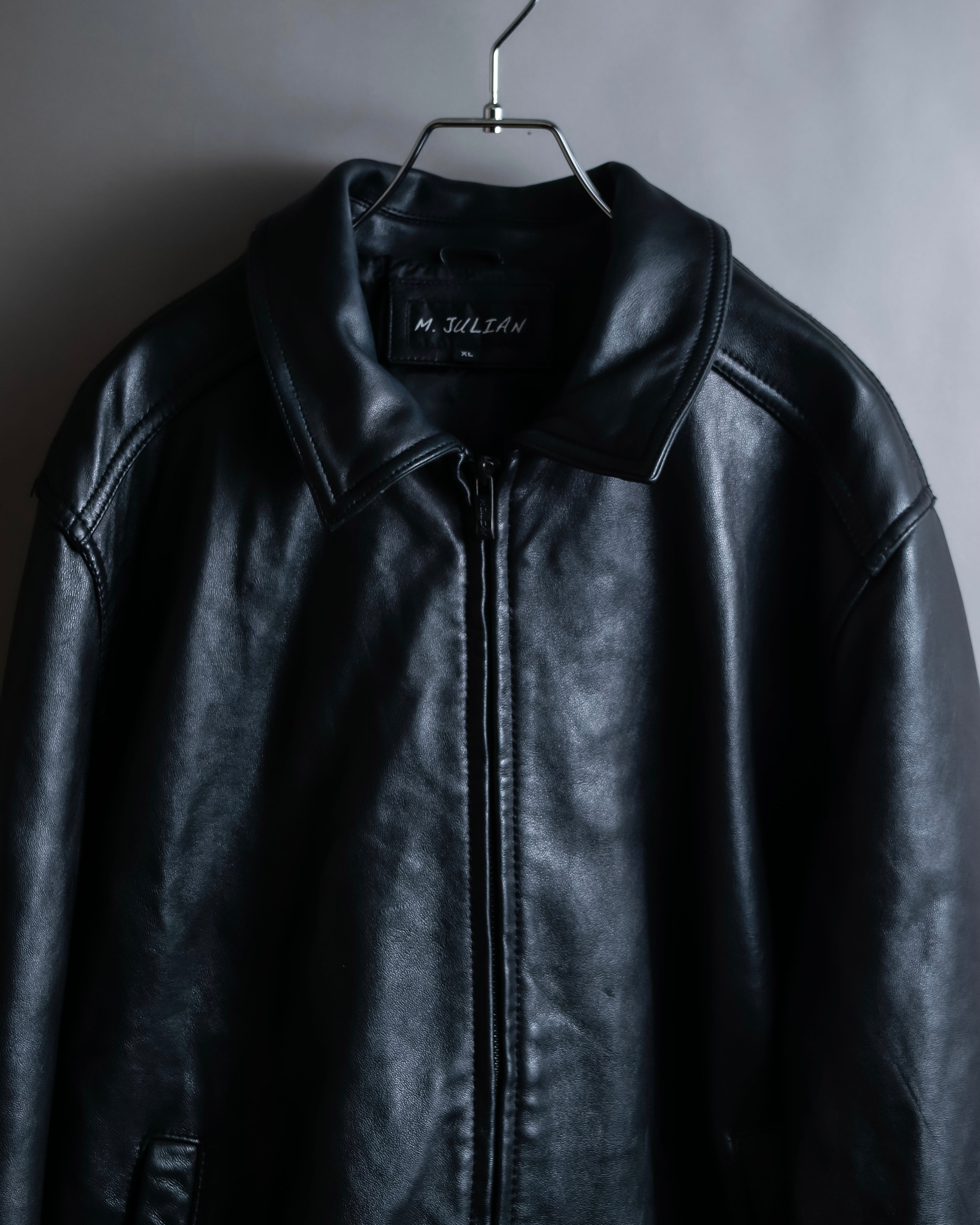 "M. JULIAN" High quality leather single riders blouson