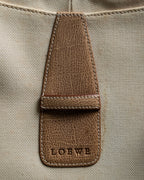 “LOEWE” Leather belted design bicolor handbag