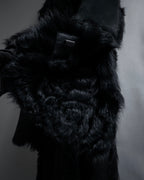 -SPECIAL- "GUCCI" 90's-00's Leather combination fur long coat