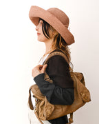BALENCIAGA/ “Giant City” Gold Studs 2 Way Handbag Beige