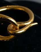 "HERMES" Jumbo scarf gold ring