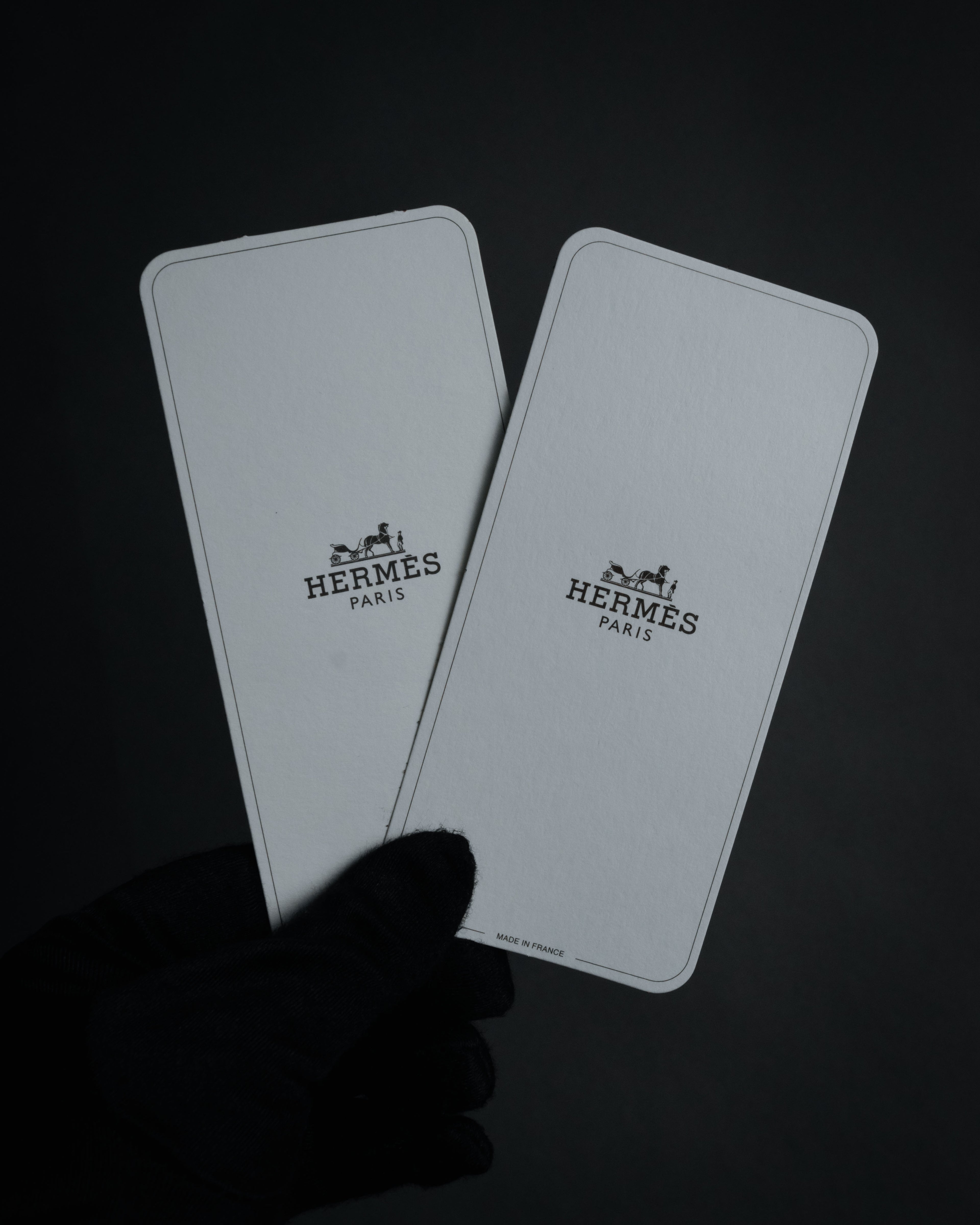 “HERMÈS” 2010’s bi material lambskin silk lined gloves