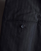 "YOHJI YAMAMOTO FEMME" 10AW Pinstripe pattern tuck wide slacks