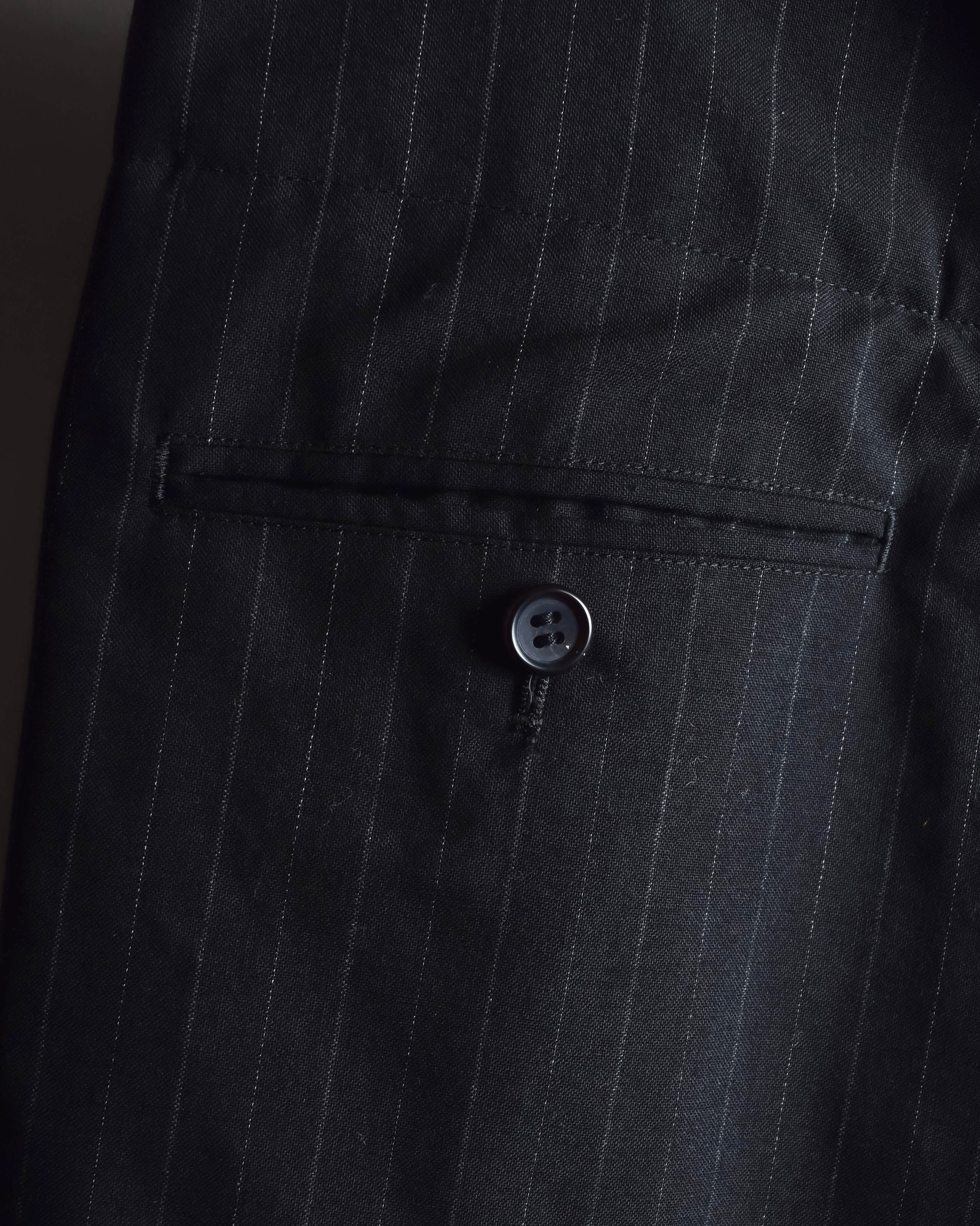 "YOHJI YAMAMOTO FEMME" 10AW Pinstripe pattern tuck wide slacks