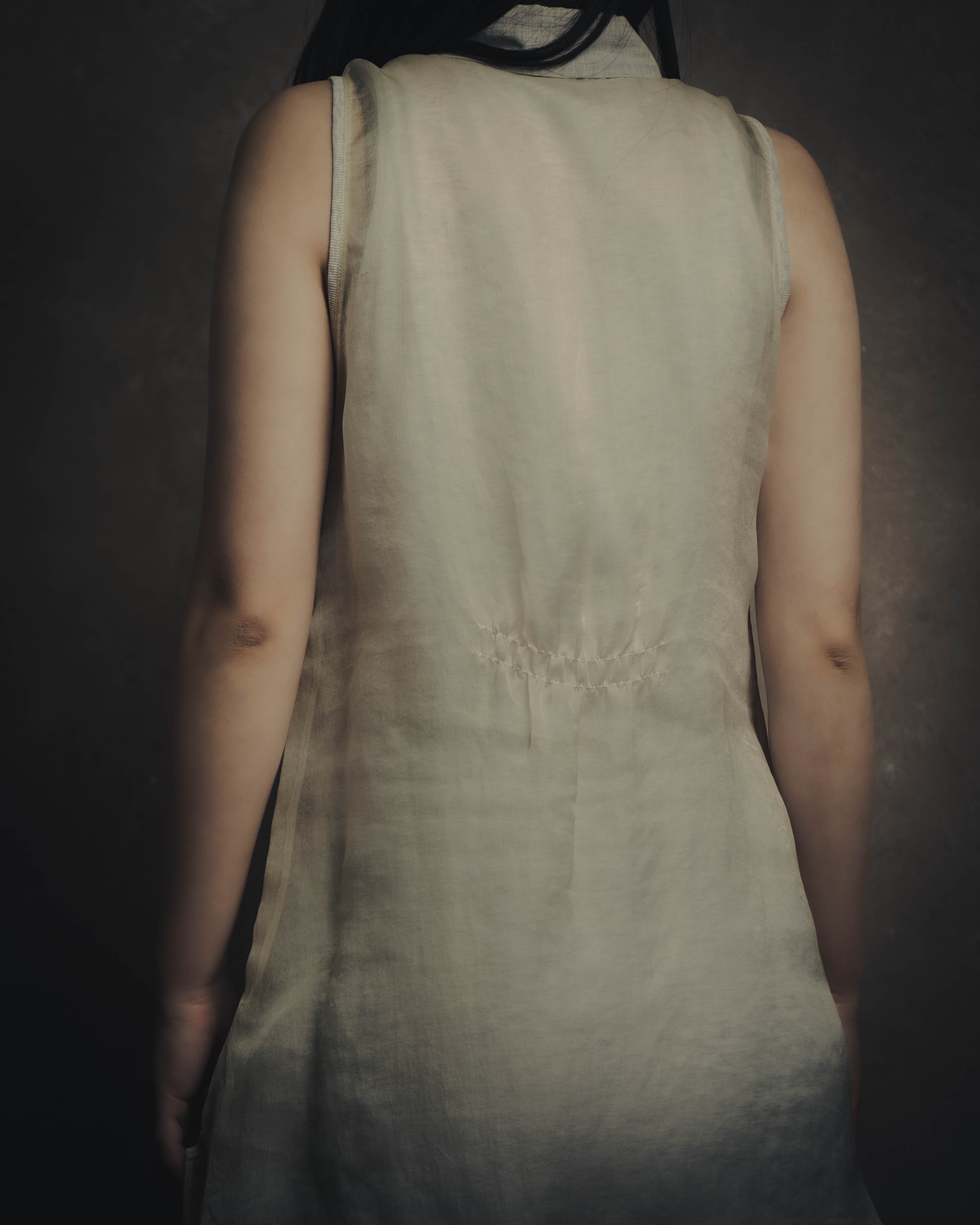 -SPECIAL- “Brunello Cucinelli” 00’s-10’s Sheer layered sleeveless tunic dress