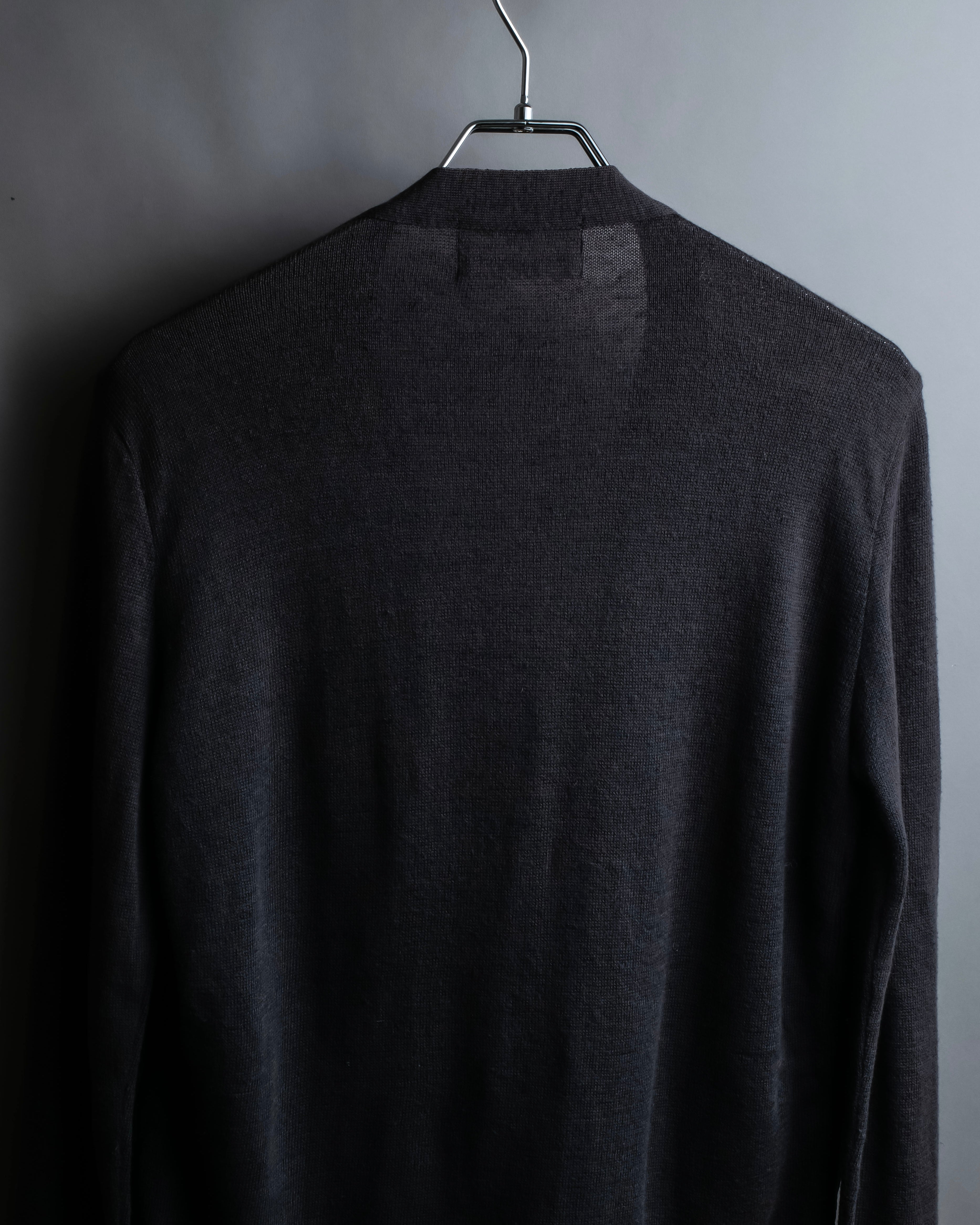 "MIHARA YASUHIRO" Military vest docking design V-neck cardigan