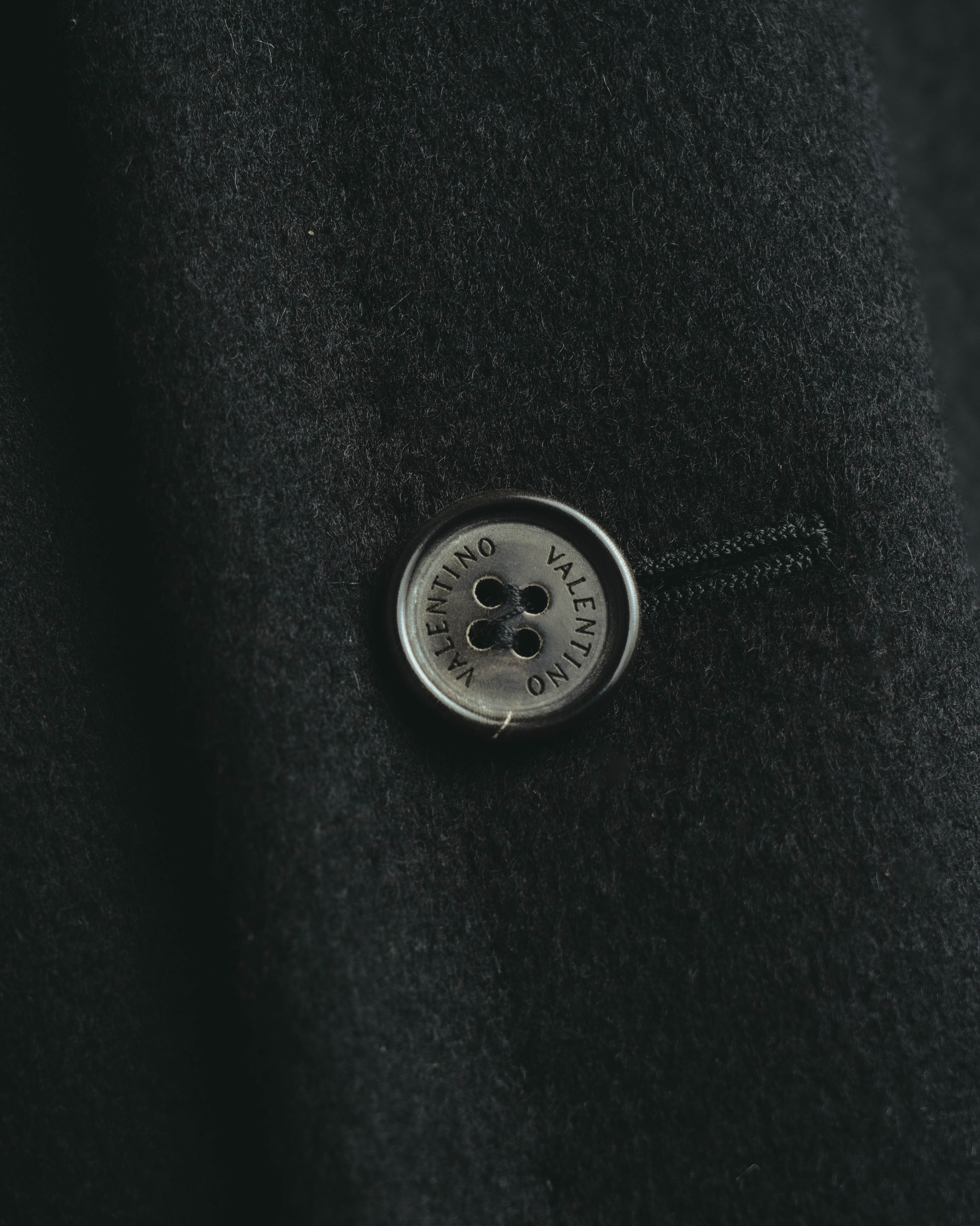 -SPECIAL- “VALENTINO” 2000’s Satin lapel single breasted wool coat