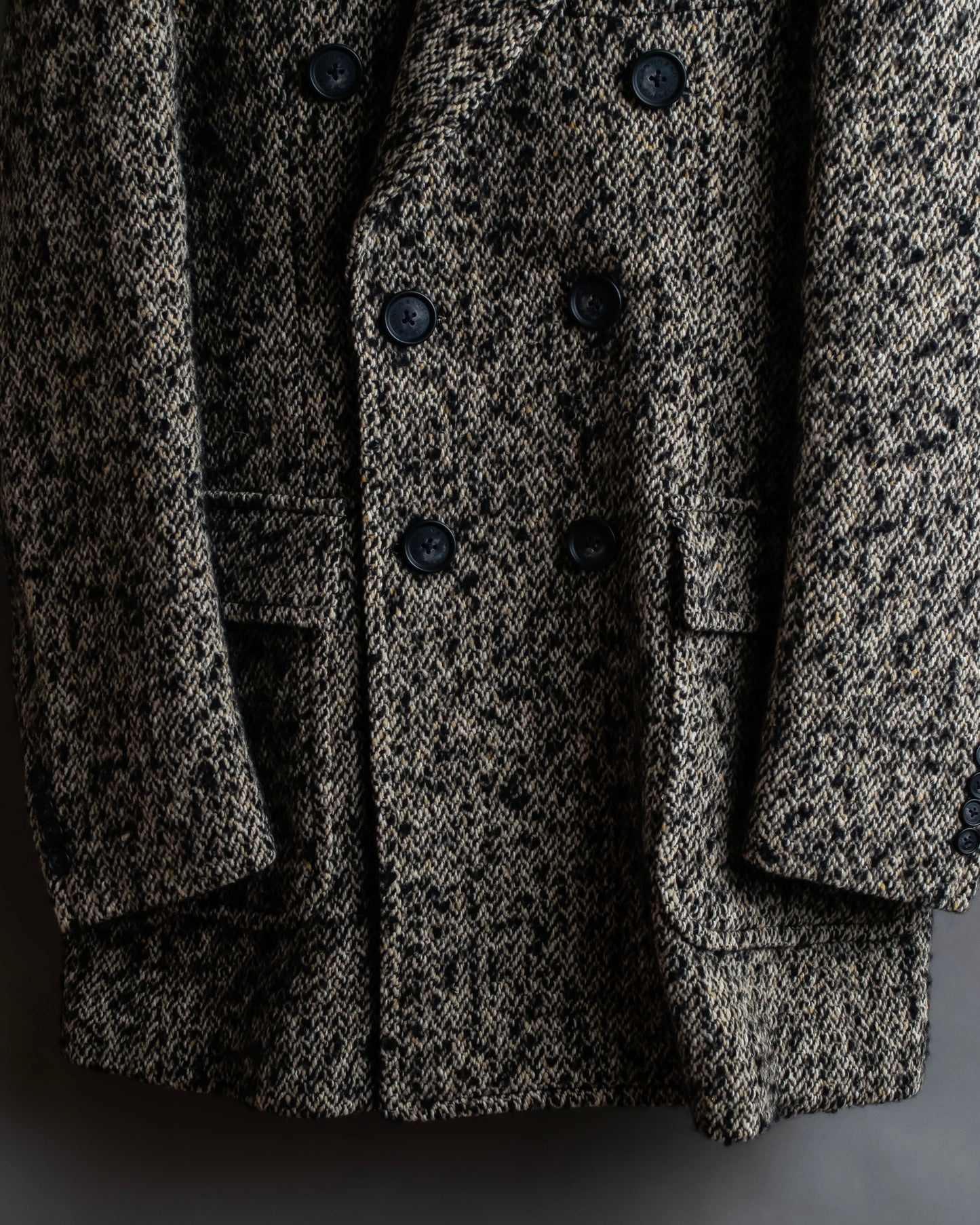 "LANVIN" Double breasted tweed chester coat