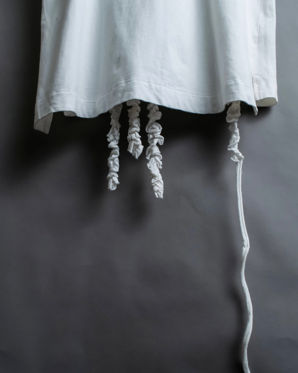 "Yohji Yamamoto POUR HOMME" Long ruffle design soft cotton T-shirt