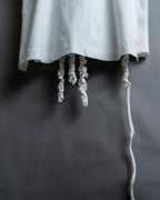 "Yohji Yamamoto POUR HOMME" Long ruffle design soft cotton T-shirt